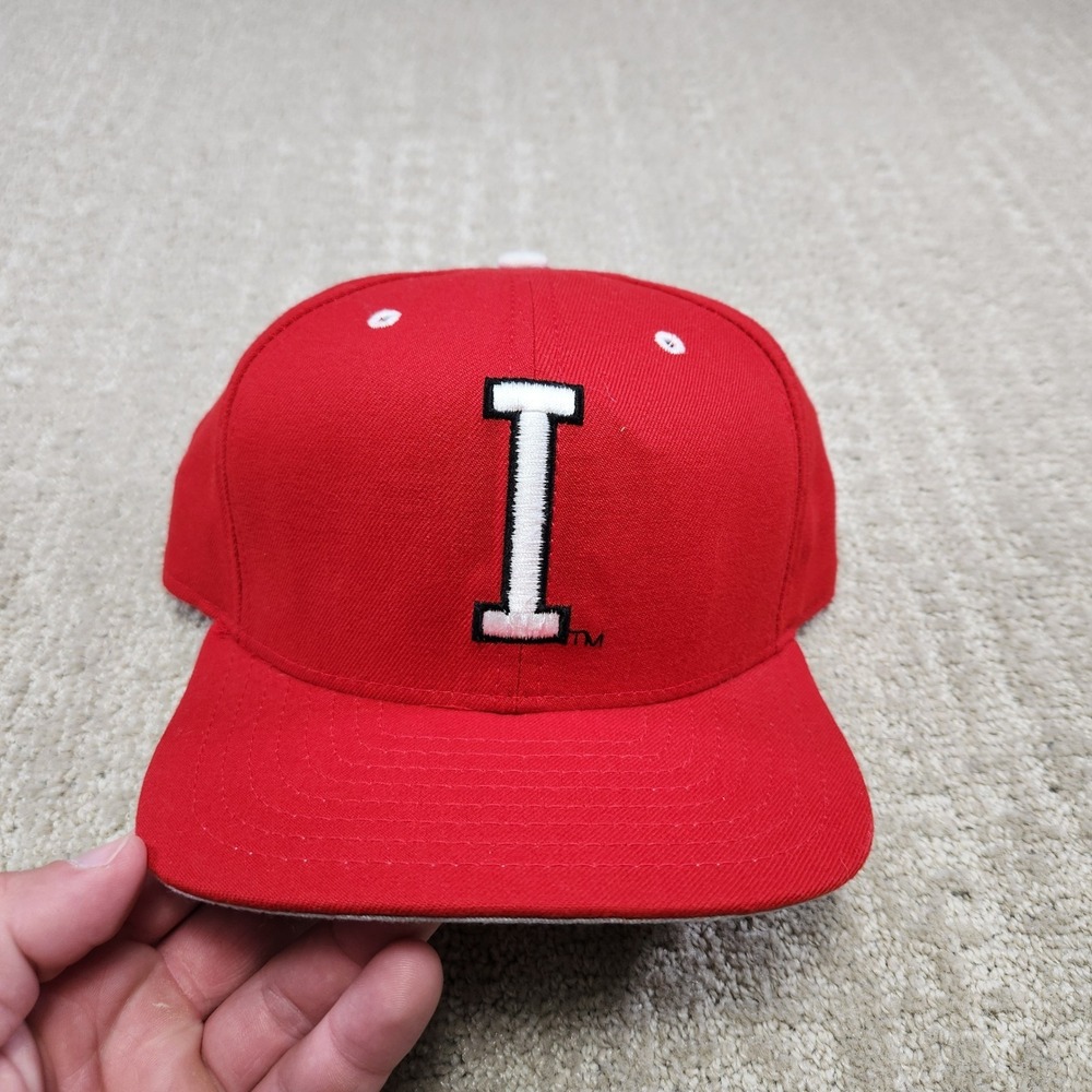 Vintage Indiana Hoosiers New Era Snapback Hat Red Made in USA pro model wool